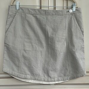 Toad&Co Organic Cotton Striped Gray Women's Skirt Size Large